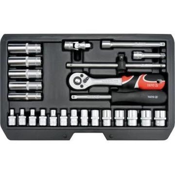 Yato Dugókulcs klt. 25 részes 1/4 col: 3,5-14 mm CrV - YT-14461