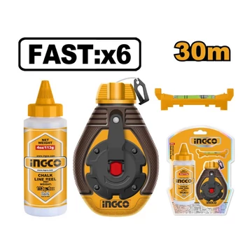 Ingco Festőzsinór készlet 2 részes 30 m (műanyag házas zsinór + kék festék) - HCLR0630