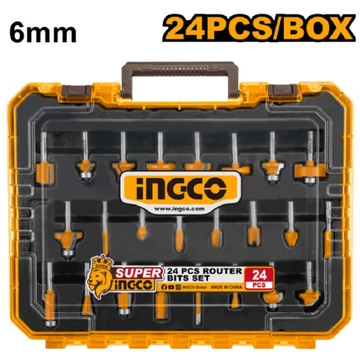 Ingco Felsőmaró készlet 24 részes 6 mm - AKRT24062