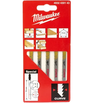 Milwaukee Bimetál szúrófűrészlapok íves vágáshoz 75/2,5 mm (Fához és - 4932430143