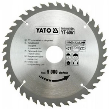 Yato Fűrésztárcsa fához 184/30/40 - YT-6061