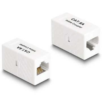 Delock Adapter RJ45 anya - RJ45 anya Cat.6A UTP, fehér
