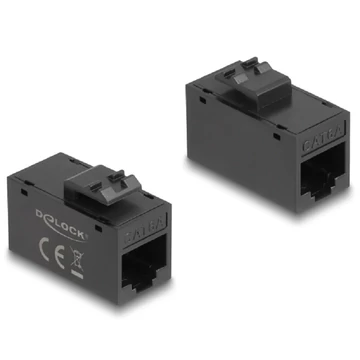 Delock Keystone modul, RJ45-aljzat - RJ45-aljzat, Cat.6A UTP fekete