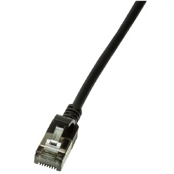 Logilink Patch kábel, Cat.6A STP TPE SlimLine fekete, 1,5 m