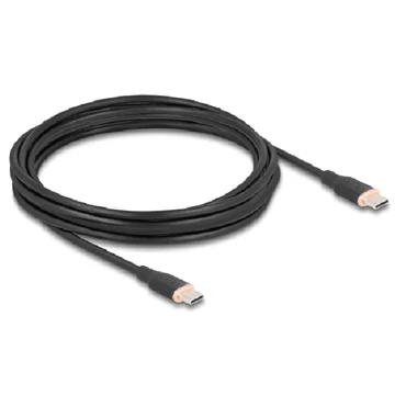 Delock USB 2.0 kábel USB Type-C  dugó - dugó PD 3.0 60 W 4 m fekete Szilikon