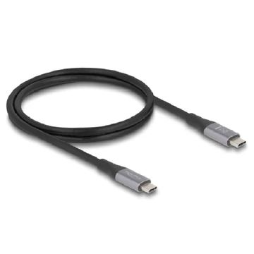 Delock USB 40 Gbps kábel USB Type-C  dugó - dugó PD 3.1 240 W E-Marker 1 m szürke fém