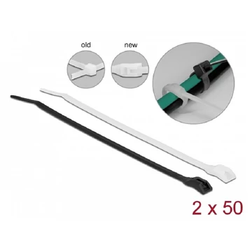 Delock Kábelkötegelő lapos fejrésszel hossza 205 mm szélessége 4,6 mm, 100 db.