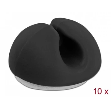 Delock Kábeltartó mini szett 10 darabos fekete