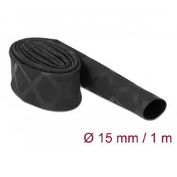 Delock Zsugorcső X-mintás nem csúszós 1 m x 15 mm fekete