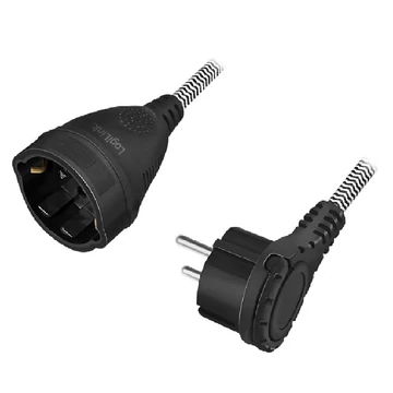 Logilink Tápkábel hosszabbító, CEE 7/7 - CEE 7/3, textil kábel, 3 m