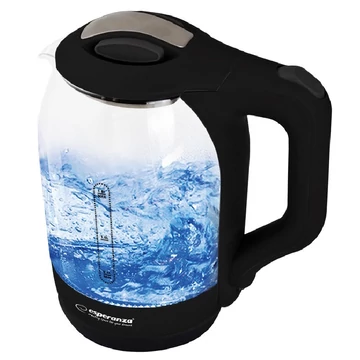 ESPERANZA ELEKTROMOS VÍZFORRALÓ YUKON 1,7 L ÜVEG FEKETE LED VILÁGÍTÁSSAL