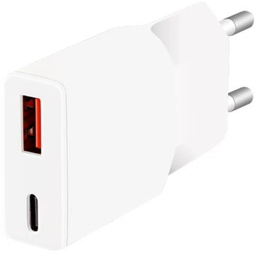 Logilink Dual-USB GaN töltő, 1x USB-C (PD), 1x USB-A (QC), 20 W, fehér
