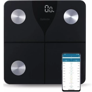 Salente SlimFit, személyi diagnosztikai fitnesz mérleg, Bluetooth, fekete