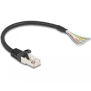Delock RJ50 kábel apa - nyílt vezetékvégek S/FTP 0,25 m fekete