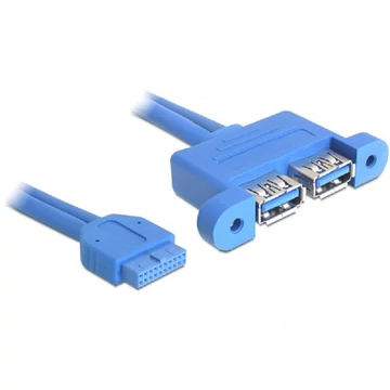 Delock USB 3.0-ás pin fejes kábel, anya > 2 x USB 3.0-A anya párhuzamos