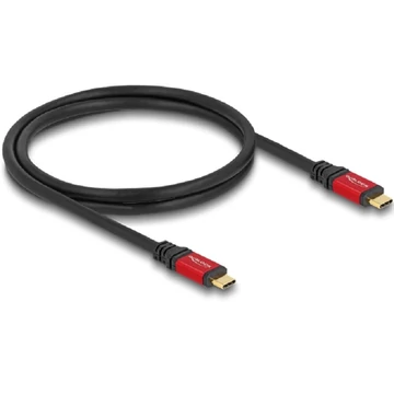 Delock USB 2.0 kábel USB Type-C  apa - apa PD 3.1 240 W E-Marker 1 m piros fém
