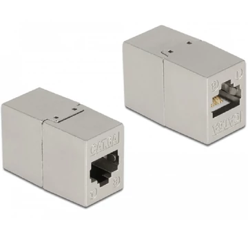 Delock fémszínű adapter RJ45 anya - RJ45 anya Cat.6A
