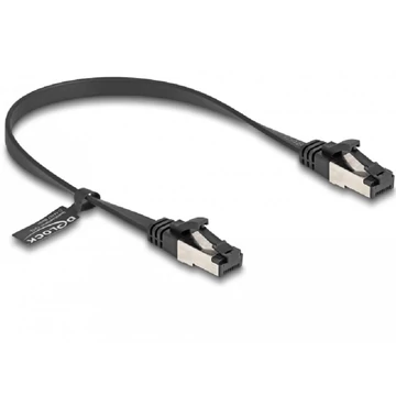 Delock RJ45 lapos patch kábel apa - apa Cat.8.1 flexibilis 0,25 m fekete