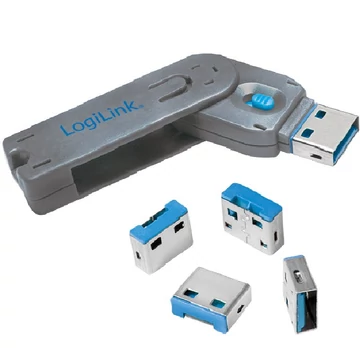 Logilink USB-A port blokkoló (1x kulcs és 4x zár)