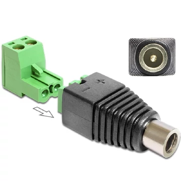 Delock DC 2.5 x 5.5 mm anya > Terminal Block 2 pin adapter, 2 részes