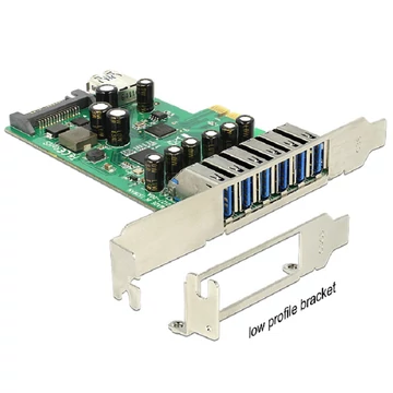 Delock PCI Express Kártya > 6 x külső + 1 x belső USB 3.0