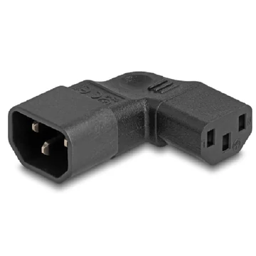 Delock Tápadapter IEC 60320 - C14 - C13, apa / anya, 10 A, 90 -ban balra / jobbra hajlított