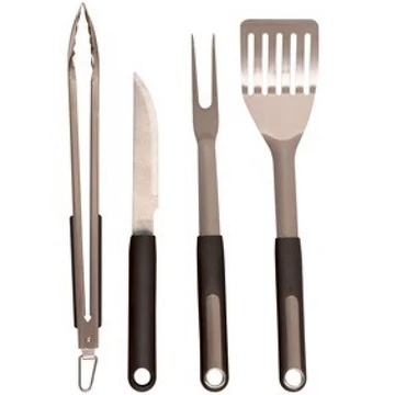 Riwall RBBQ 4B SET 4-részes prémium rozsdamentes acél grilleszköz készlet - RACC00131