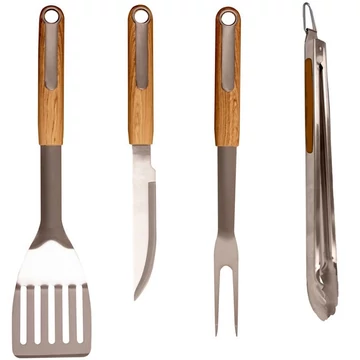 Riwall RBBQ 4W SET 4-részes prémium rozsdamentes acél grilleszköz készlet - RACC00132