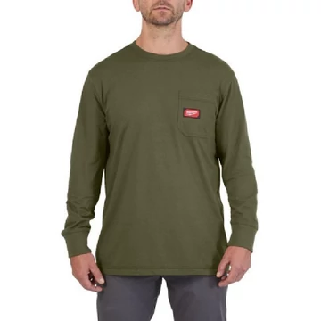 Milwaukee WTLSGRNII XXL - Hosszú ujjú zsebes póló Zöld - 4932493052