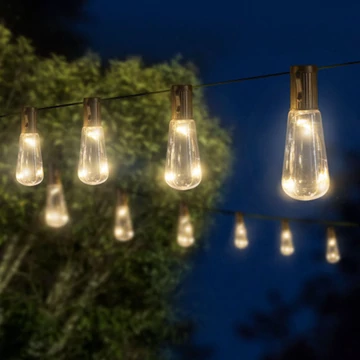 Globiz Szolár LED fényfüzér - villanykörte design - 30 LED - 180 cm - 11742