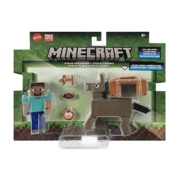 Minecraft: Steve és Szamár figura szett - Mattel