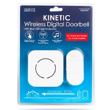 Delight elem és vezetéknélküli ajtócsengő IPP44 Fehér 55331WH
