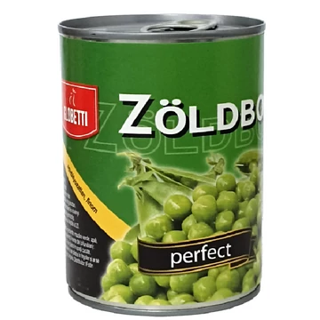 Globetti zöldborsó konzerv 400/270g - csak egyedi szállítással vagy személyes átvétellel