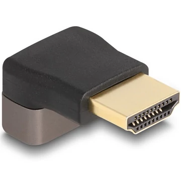 Delock HDMI adapter apa - anya 90  felfelé néző csatlakozódugóval 8K 60 Hz szürke fém
