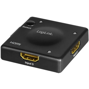 Logilink HDMI kapcsoló, 3x1 port, 1080p/60 Hz, HDCP, CEC, Mini