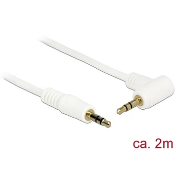 Delock Stereo Jack kábel 3.5 mm 3 pin apa > apa 2 m 90  fehér