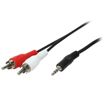Logilink Audiokábel, 3,5 mm-es 3 tűs/M-2x RCA/M, 5 m