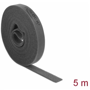 Delock Velcro szürke ragasztó szalag guriga Hx 5 m x Sz 15 mm