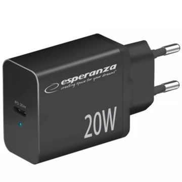 Esperanza gyorstöltő 20w usb-c pd fekete