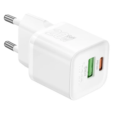 HOCO N60 Gentle egy portos USB-C PD20W töltő (EU) fehér