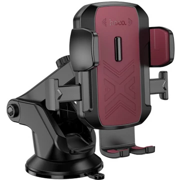 HOCO H65 Gamble egygombos autós tartó középkonzolra piros-fekete