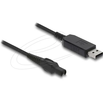 Delock USB töltőkábel 15 V elektromos borotvákhoz   kompatibilis a Philips OneBlade Pro 360 HQ7, HQ8, HQ9 sorozattal   borotvatöltő cserekábel, 1 m