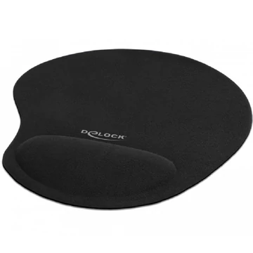 Delock Ergonómikus egérpad géles csuklótámasszal fekete 230 x 202 x 24 mm
