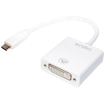 LogiLink USB 3.2 Gen1 Type-C adapter, C/M DVI-D/F, 1080p, fehér, 0,14 m