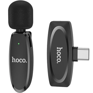 HOCO L15 Lavalier vezeték nélküli mikrofon Type-C típusú fekete