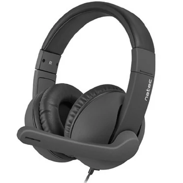 Natec Rhea Mikrofonos fejhallgató, fekete