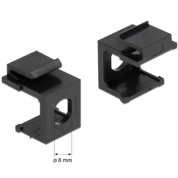 Delock Keystone fekete borító 8,0 mm-es lyukkal, 4 db.