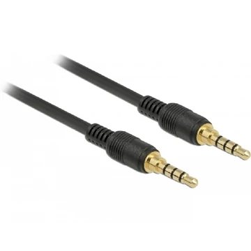 Delock Sztereó Jack Kábel 3,5 mm 4 tűs férfi > férfi 0,5 m fekete