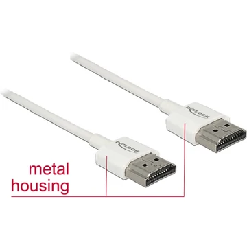 Delock HDMI-kábel Ethernettel - HDMI-A-csatlakozódugó > HDMI-A-csatlakozódugó, 3D, 4K, 2 m, vékony