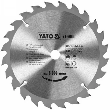 YATO Fűrésztárcsa fához 205/18/24